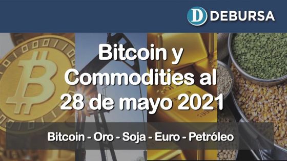 Variacion internacionales de BITCOIN y Commodities al 28 de mayo 2021