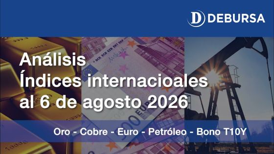 Analisis índices internacionales: Oro, Cobre, Petróleo, Euro y Bono 10/30 años al 6 de agosto 2026