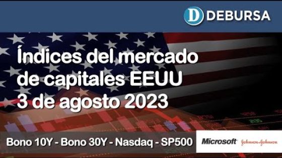 Índices del mercado de capitales de Estados Unidos - 3 de agosto 2023