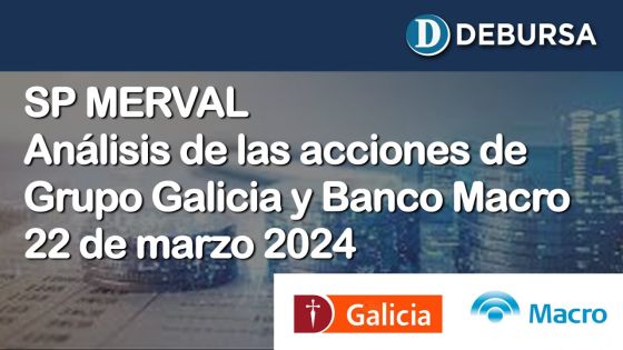 Análisis de las acciones del Grupo Galicia y Banco Macro (pesos y dólares) al 222 de marzo 2024