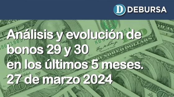 Análisis y evolución últimos 5 meses de los bonos argentinos en dólares 29 y 30. 27 de marzo 2024
