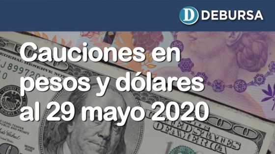 Cauciones bursátiles en pesos y dólares al 29 de mayo 2020