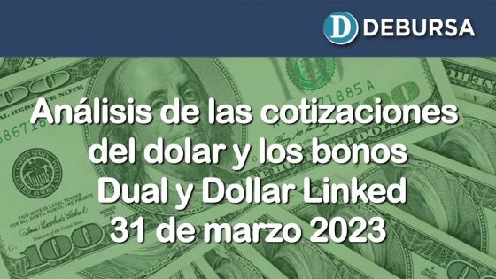 Análisis de las cotizaciones del dólar y los bonos Dual y Dollar Linked al 31 de marzo 2023