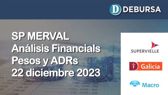 Análisis  MERVAL SP - Sector Financials en pesos y dólares al 22 de diciembre 2023