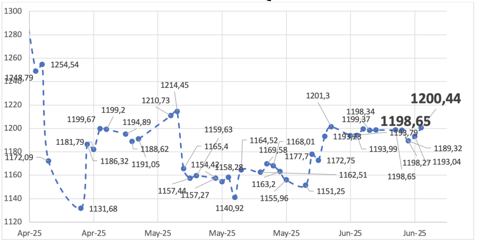 Evolución de las cotizaciones del dólar al 13 de junio 2025
