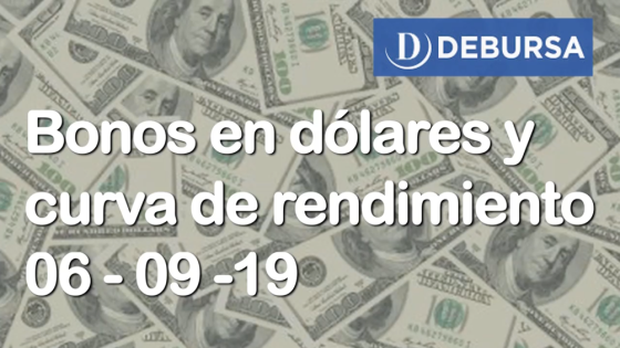 Bonos argentinos en dólares y curva de rendimiento al 6 de Septiembre 2019