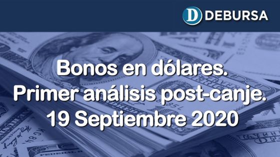 Bonos argentinos en dólares. Primer análisis post-canje, al 18 de septiembre 2020