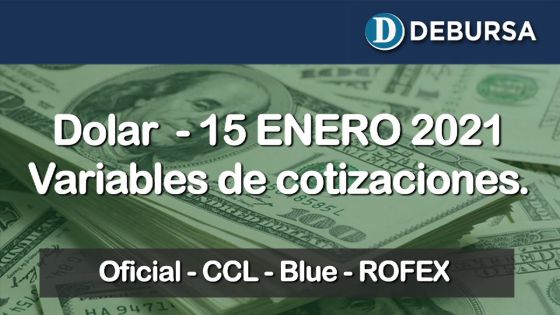 Dólar - Variantes de cotizaciones al 15 de enero 2021