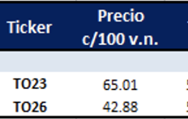 Bonos argentinos en pesos al 24 de diciembre 2021