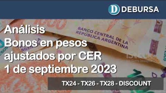 Bonos argentinos en pesos ajustados por CER al 1 de septiembre 2023