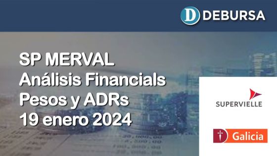 Análisis  MERVAL SP - Sector Financials (bancos) en pesos y dólares al 19 e enero 2024