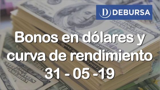 Bonos argentinos en dólares y curva de rendimiento al 31 de mayo 2019