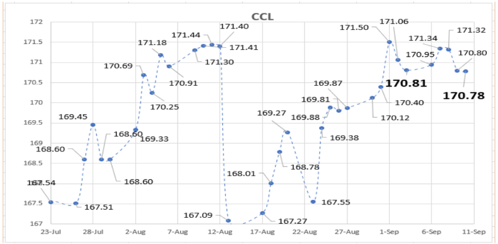 Evolución de las cotizaciones del dolar al 10 de septiembre 2021