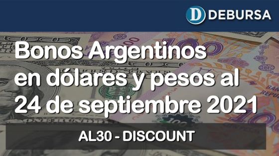 Análisis de los bonos argentinos en dólares y pesos al 24 de Septiembre 2021