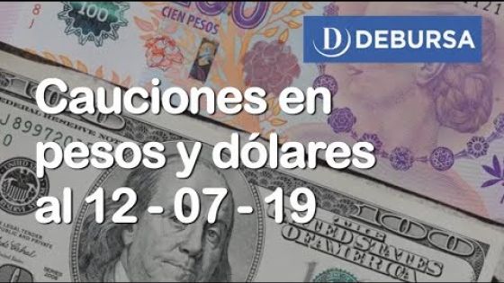 Cauciones bursátiles en pesos y dólares al 12 de Julio 2019