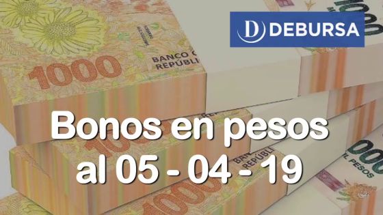 Bonos argentinos en pesos al 5 de abril 2019