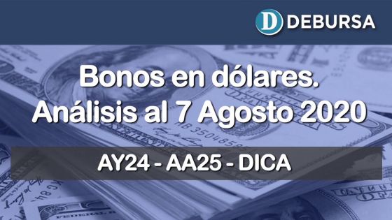 Bonos argentinos en dólares. Evolución al 7 de agosto 2020