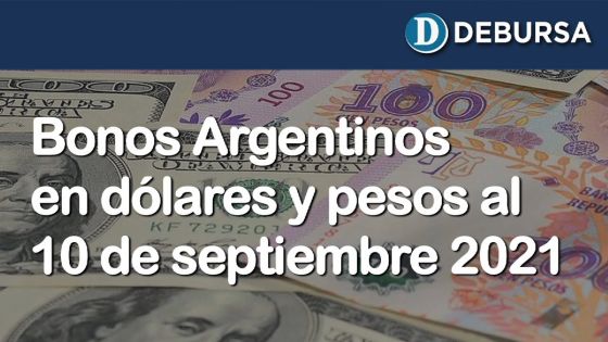 Análisis de los bonos argentinos en dólares y pesos al 10 de Septiembte 2021