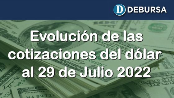 Dólar - Variantes de cotizaciones al 29 de julio 2022
