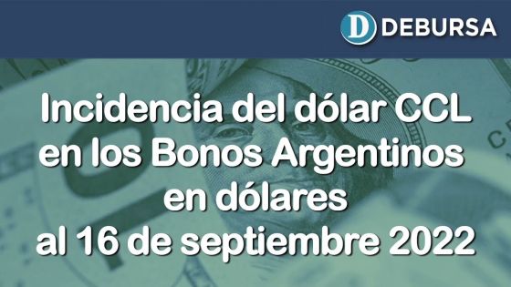 Incidencia del dólar CCL en los bonos argentinos en dólares - 16 de septiembre 2022