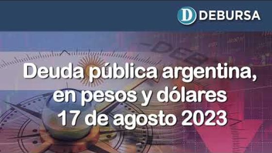 Deuda pública argentina en pesos y dolares - 17 de agosto 2023