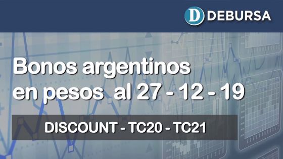 Bonos argentinos emitidos en pesos al 27 de diciembre 2019