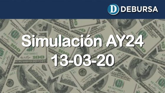 Simulación del Bono Argentino AY24 frente a posible escenario de reestructuración - 13 marzo 2020