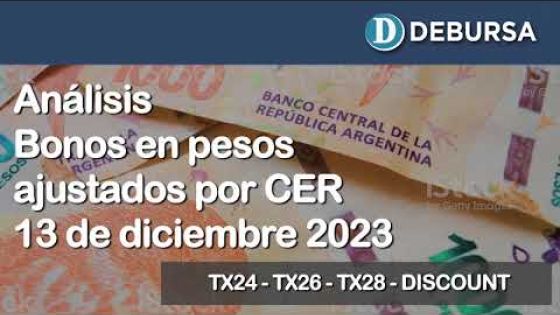 Bonos argentinos en pesos ajustados por CER al 13 de diciembre 2023