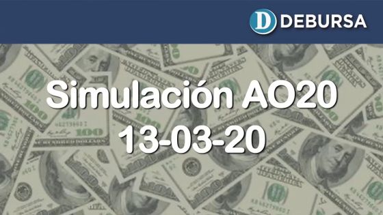 Simulación del Bono Argentino AO20 frente a la inminente reestructuración - 13 marzo 2020