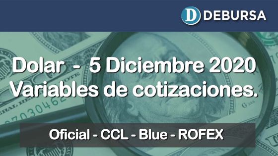 Dólar - Variantes de cotizaciones al 5 de diciembre 2020.