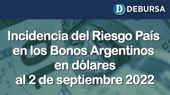 Incidencia del Riesgo País en los bonos argentinos en dolares al 2 de septiembre 2022