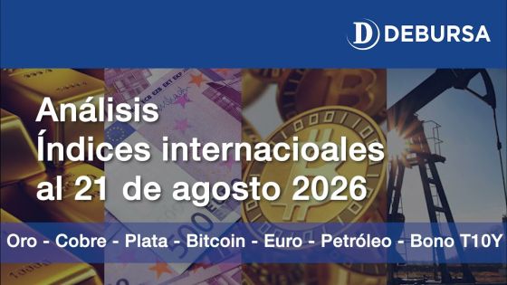 Análisis índices internacionales: Oro, Bitcoin, Petróleo, Bono 10 años y otros al 21 de agosto 2026