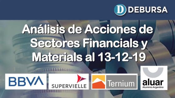 Índice SP MERVAL - Sectores Financial (bancos) y Materials al 13 de diciembre 2019