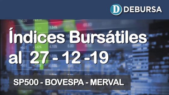 Índices bursátiles al 27 de diciembre 2019