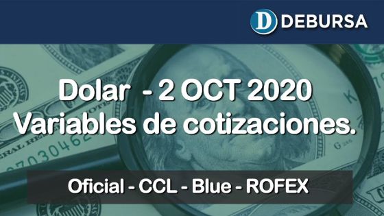 Dólar - Variantes de cotizaciones al 2 de octubre 2020.