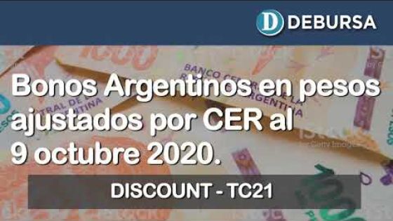 Bonos argentinos en pesos ajustados por CER al 9 de octubre 2020