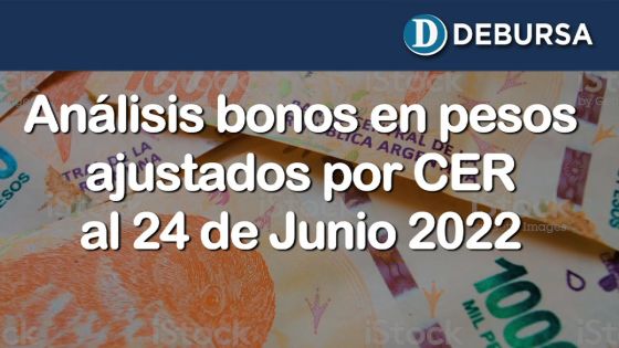Bonos argentinos en pesos ajustados por CER al 24 de junio 2022