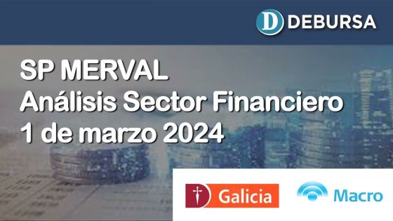 Análisis  MERVAL SP - Sector Financials (bancos) en pesos y dólares al 1 de marzo 2024