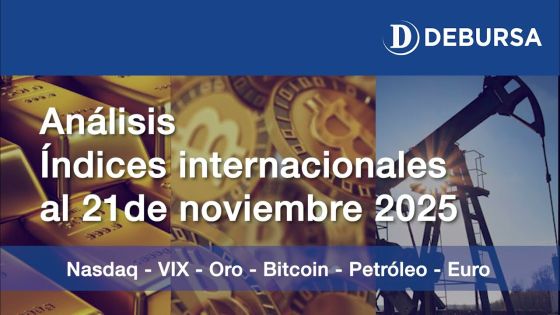Análisis índices internacionales: Bitcoin, índice VIX, Nasdaq, Oro, Petróleo al 21 de noviembre 2025